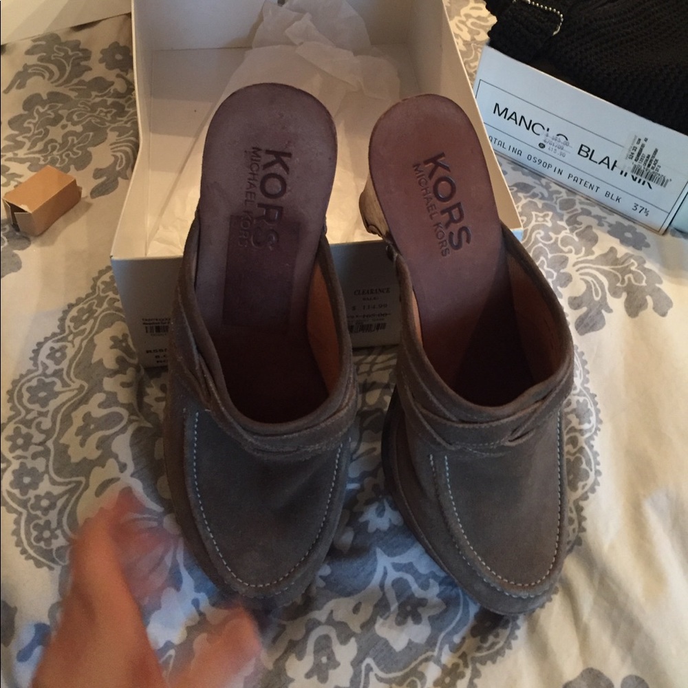 Michael Kors suede clogs