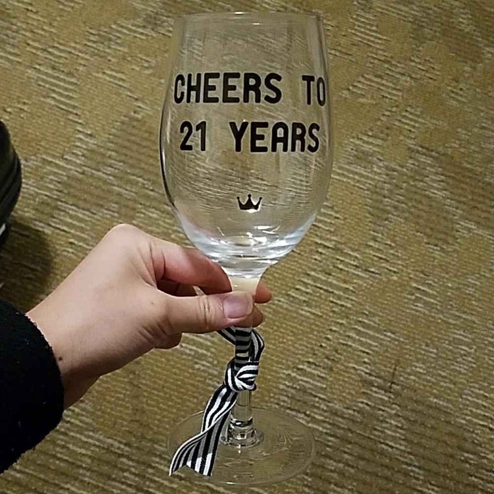 21st birthday Wine Glass