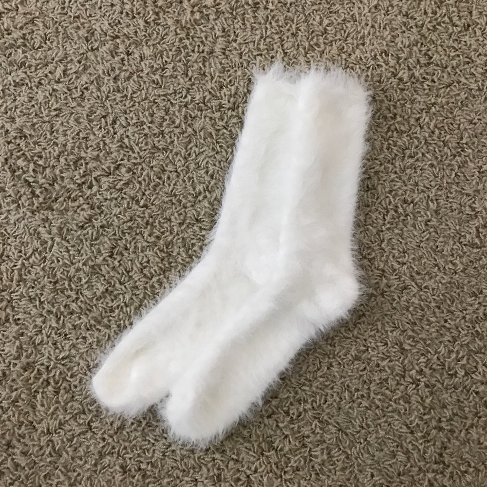 Urban outfitters fuzzy white socks one size