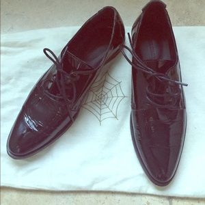 Rachel Comey Black Patent Leather Oxford Flats