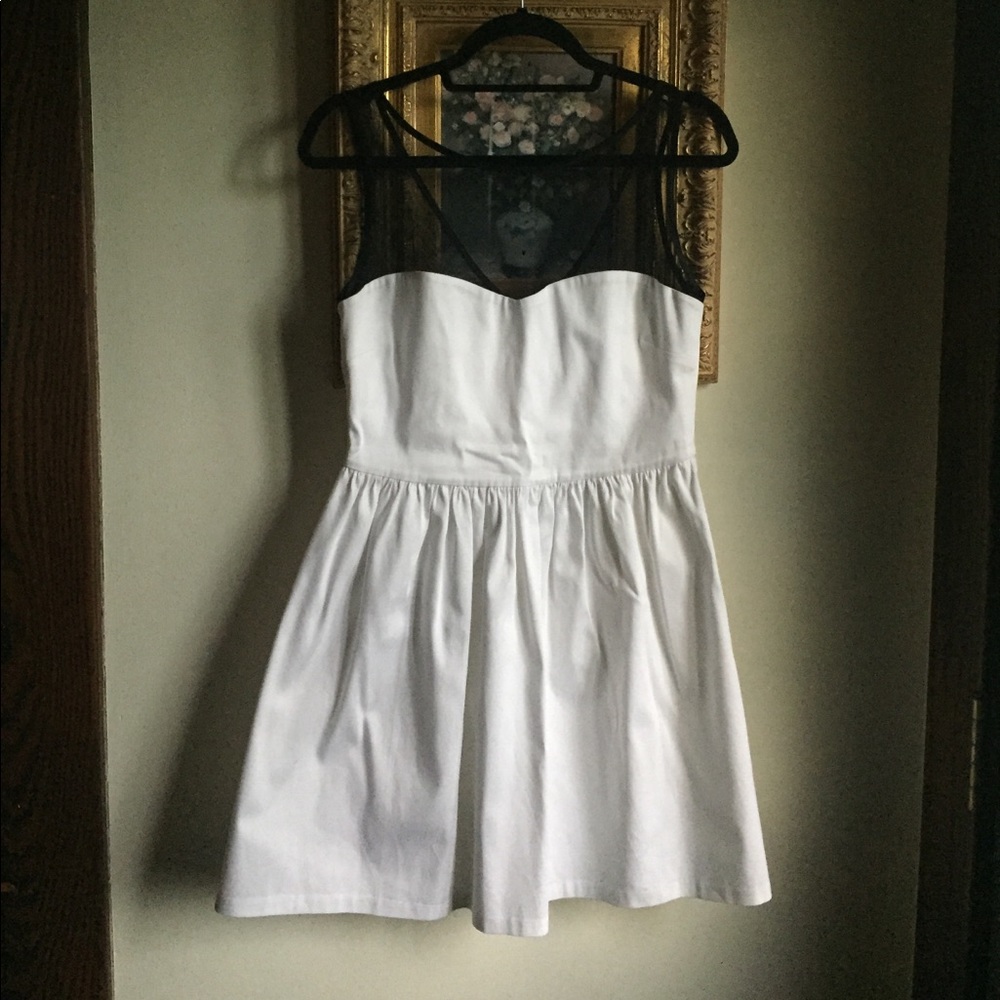 "Aqua" Dress W/ Mesh Yoke and Sweetheart Neck