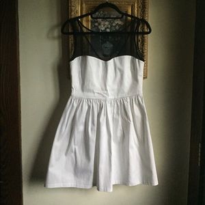 "Aqua" Dress W/ Mesh Yoke and Sweetheart Neck