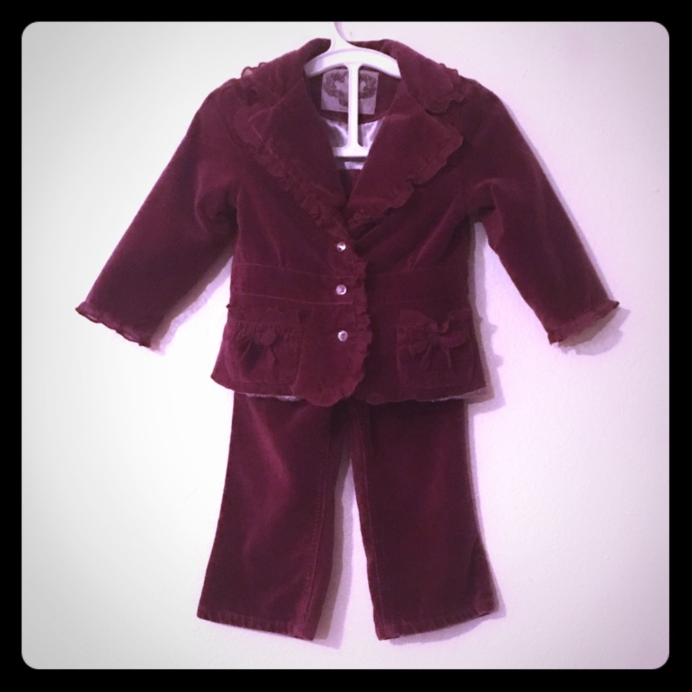Espirit toddler girls burgundy pants suit