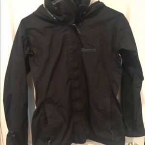 Marmot rain jacket coat shell black xs hooded