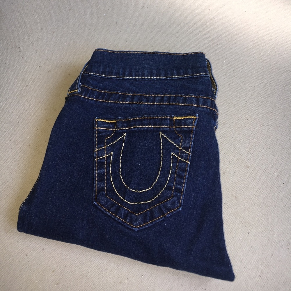 True religion size 27 dark blue skinny jeans