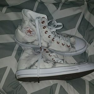 Converse high top gray marble sneaker