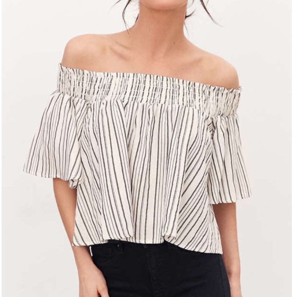Kimchi Blue Smocked Off-the-Shoulder Blouse Top