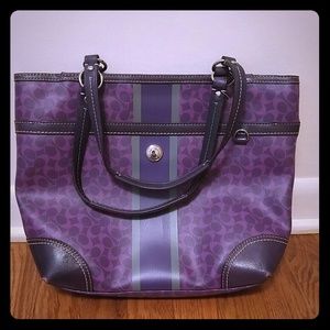 Purple coach tote