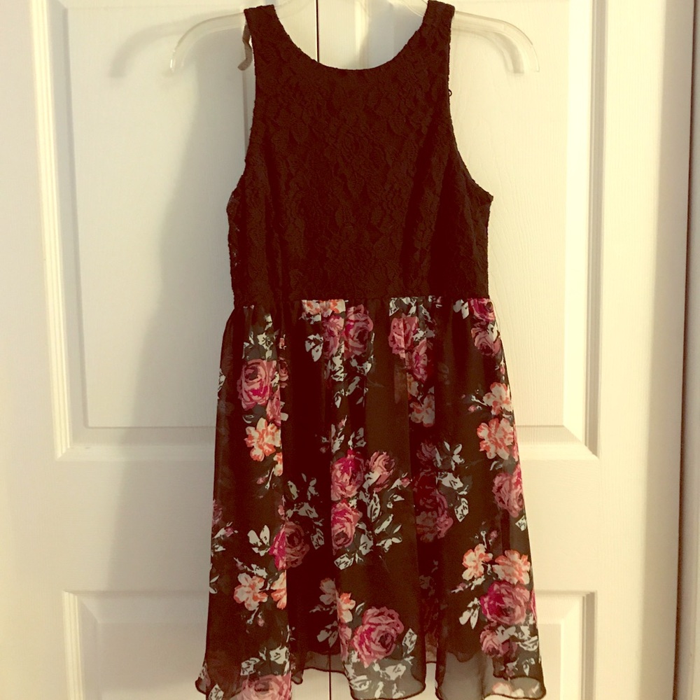 'Speechless' Lace Top/Floral Bottom Dress