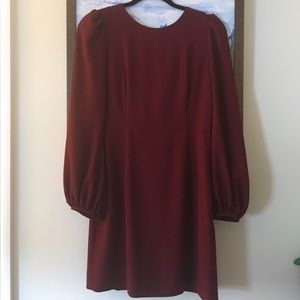 Zara Maroon/Dark Red Long Sleeved Dress