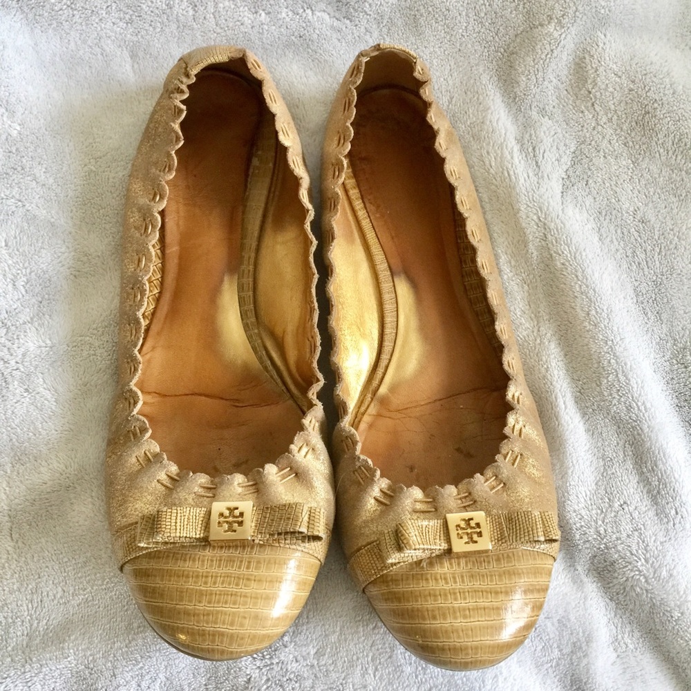 Gold Tory Burch flats