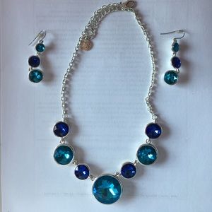 Dana Buchman Two-tone Blue Necklace/Earring Set