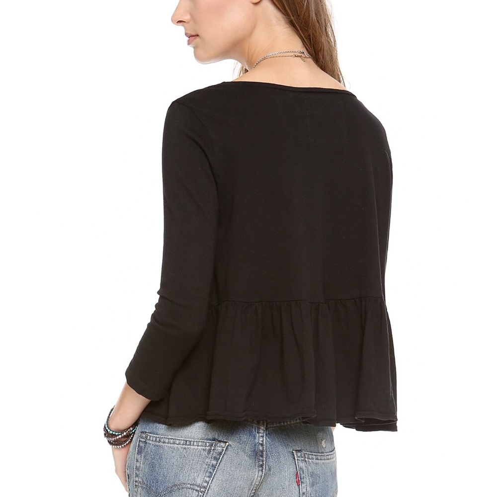 Free People Black Peplum Top