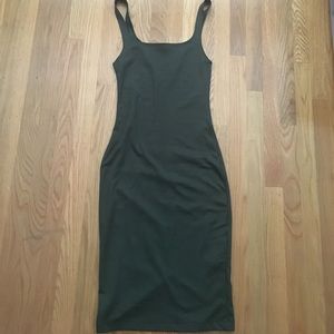 dark green Zara dress