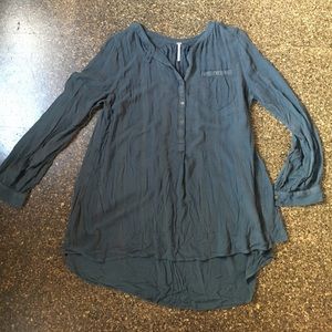 Free People Long Sleeve Striped Shirt Dress