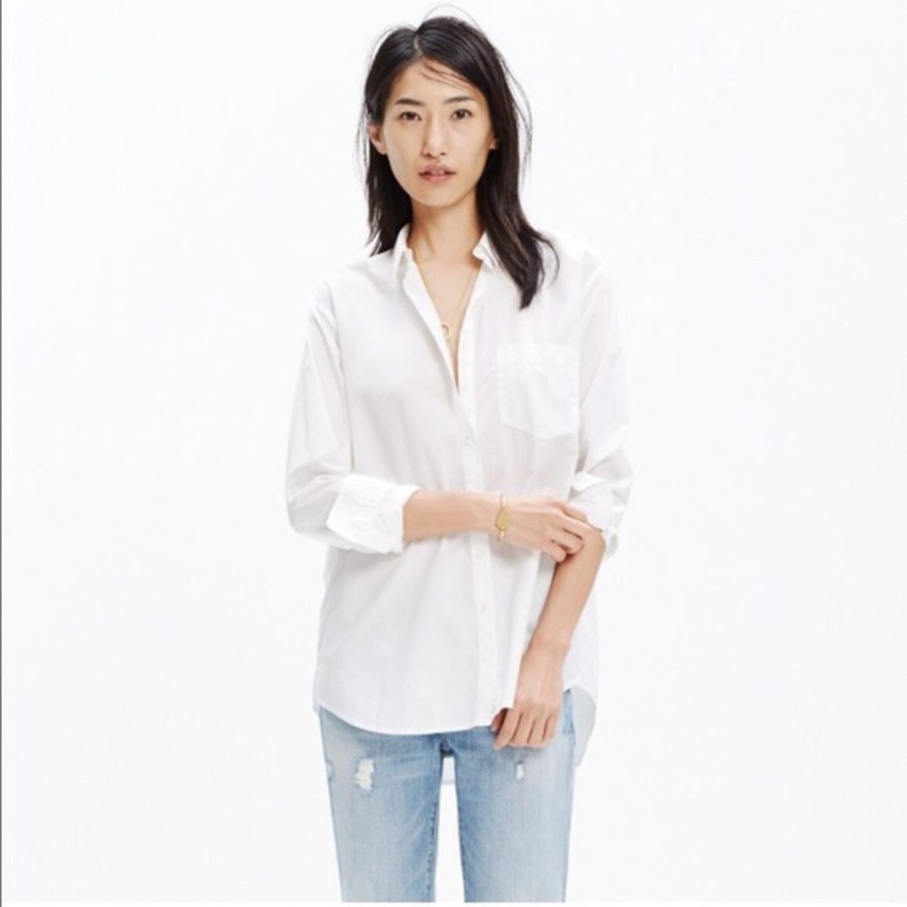 Madewell Oversized Boyshirt in Pure White