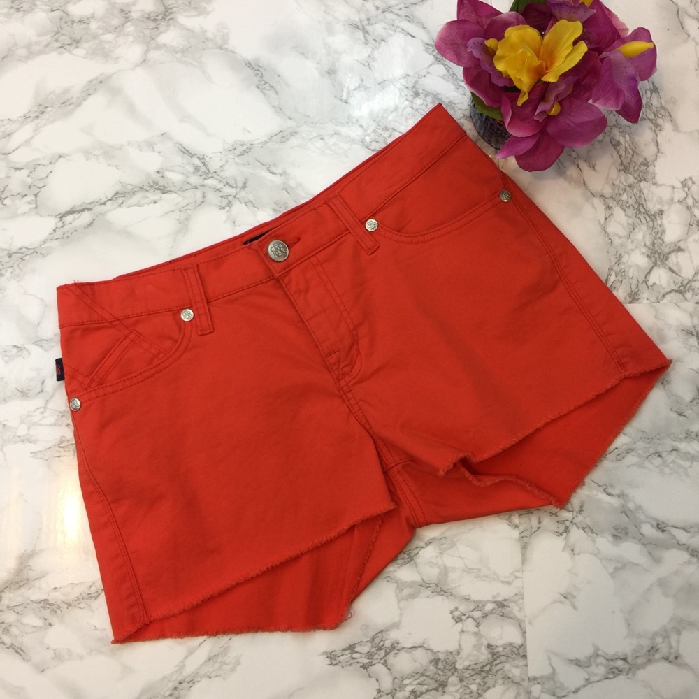 Women's Rock And Republic Red Orange Coral Shorts