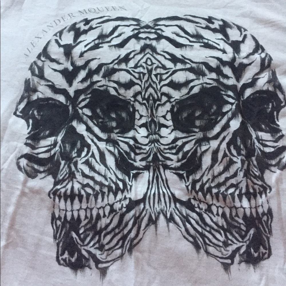 Alexander Mcqueen White Tee Shirt - Skull Motif