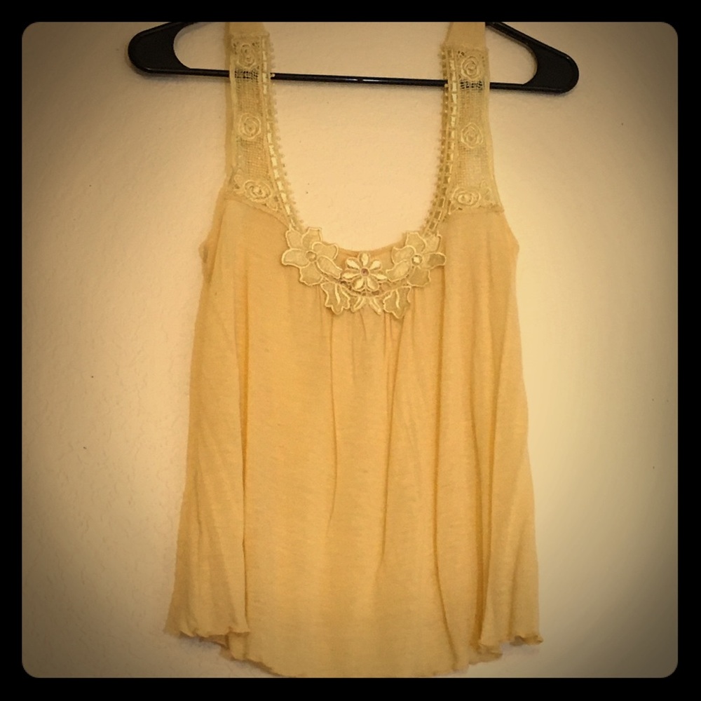 Yellow Embroidery Tank Top