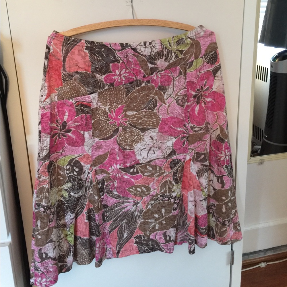 Pink Floral summer skirt 60% cotton+ 49% polyester