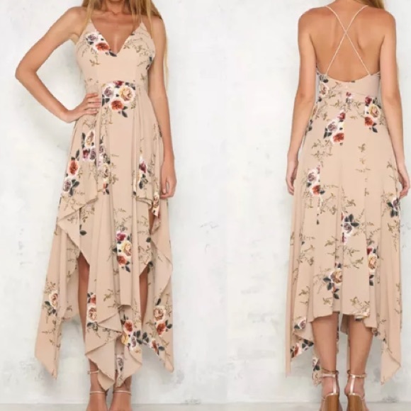 Floral high low asymmetrical dress - Picture 4 of 7