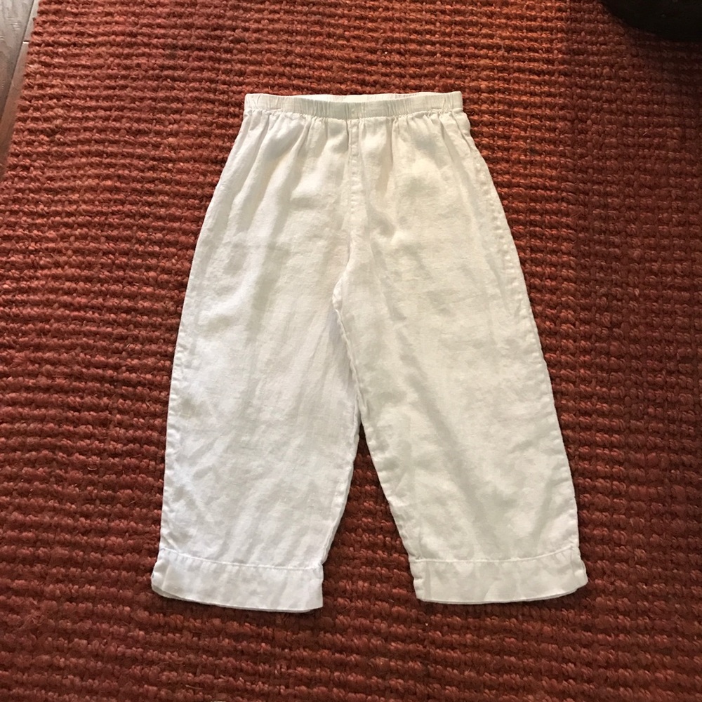 White linen Capri pants