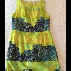 Anthropologie green/blue dress