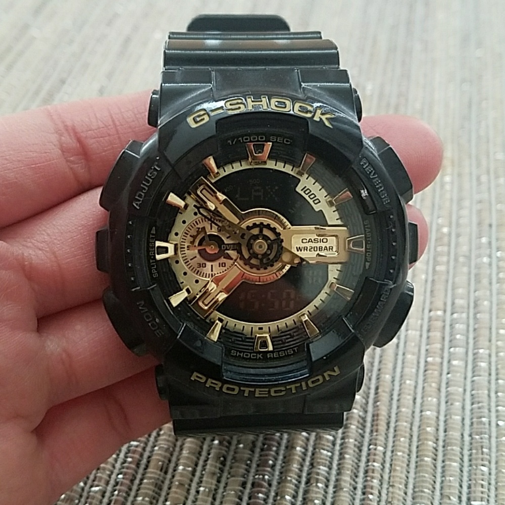 G-Shock Analog Digital Black Resin Strap Watch