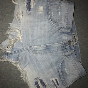 high rise Hollister shorts handkerchief pocket