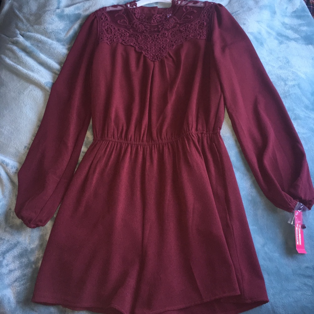 Wine/Maroon Colored High Neck Romper
