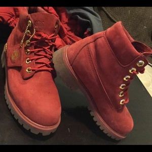 Red Suede Timberlands