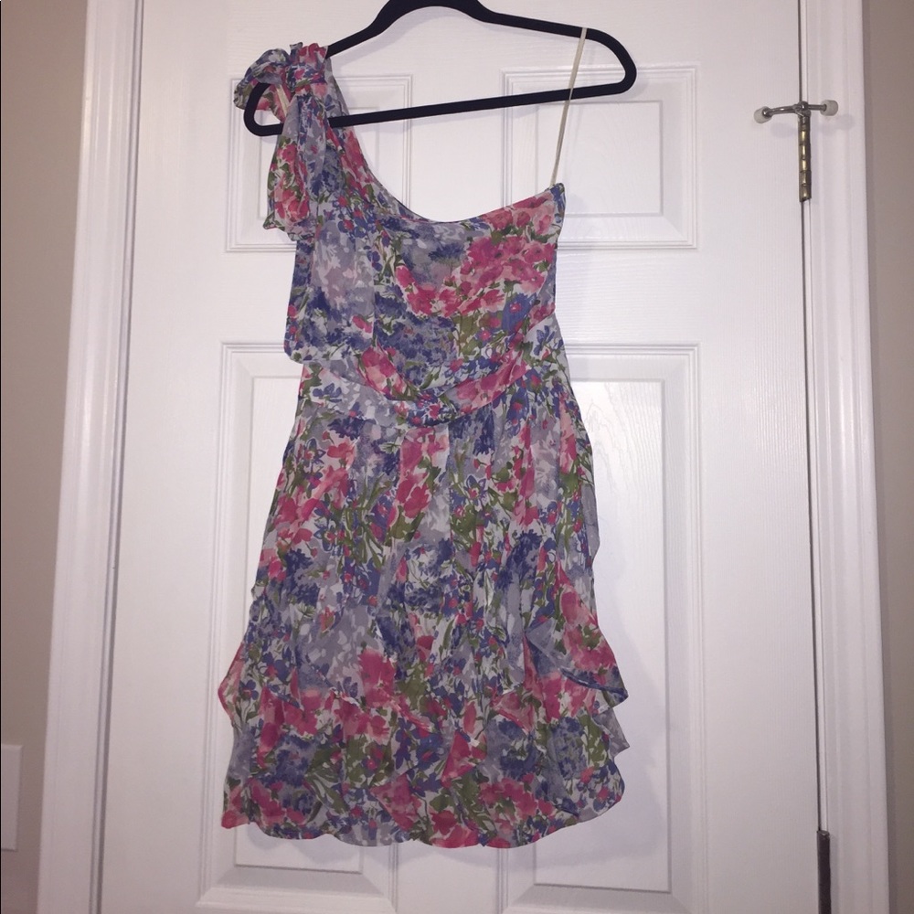 Floral one shoulder dress
