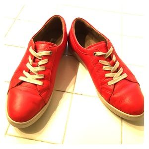 Clarks Orange leather sneakers