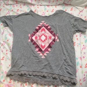 Grey Justice top with cute trim