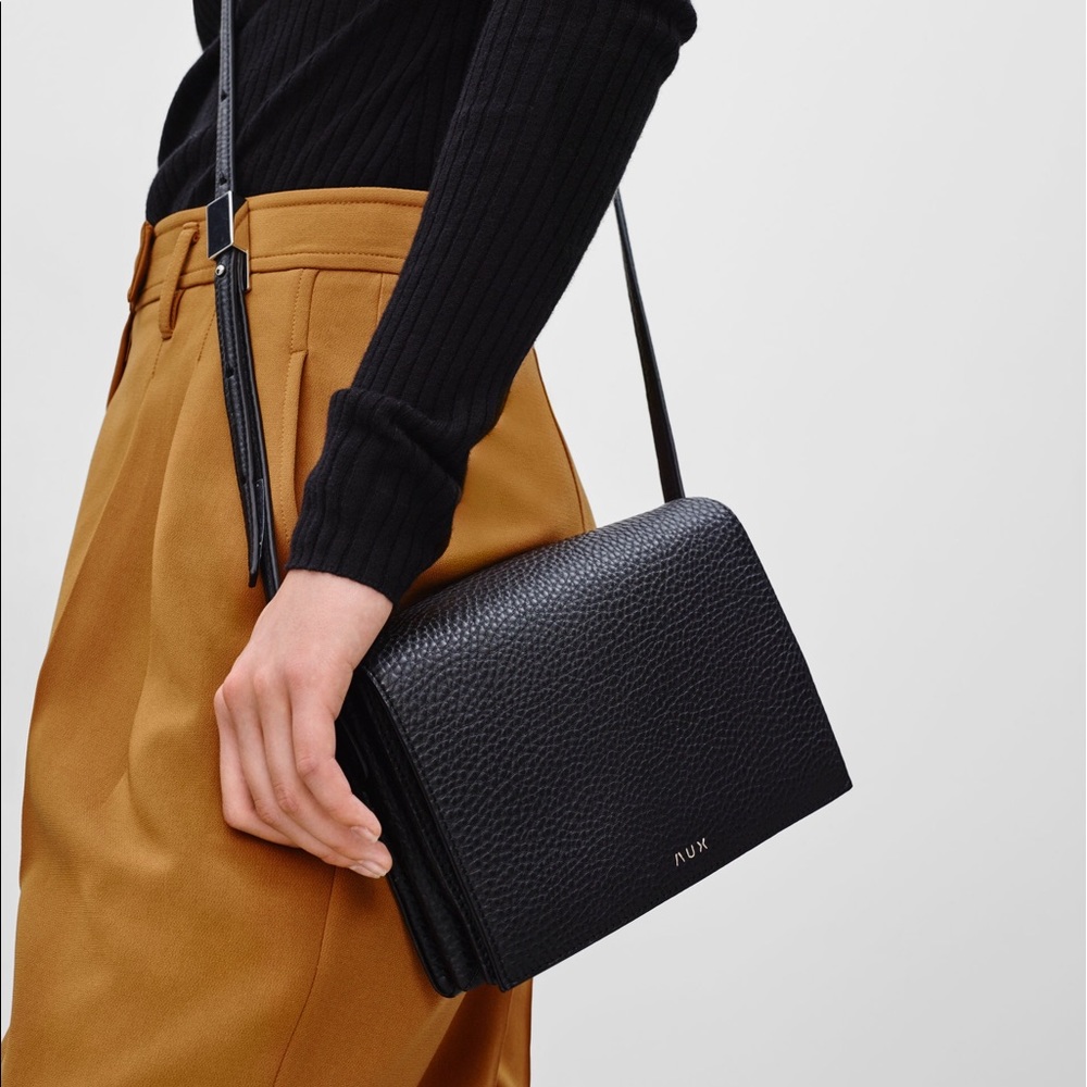 Aritzia Auxliary Should Bag Black Pebble Leather
