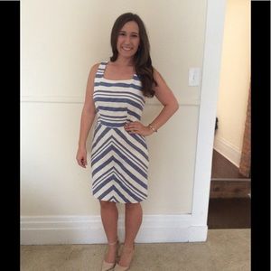 Royal blue and white striped dress