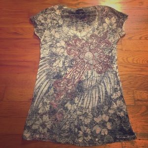 Lavender DayTrip brand beaded Buckle top