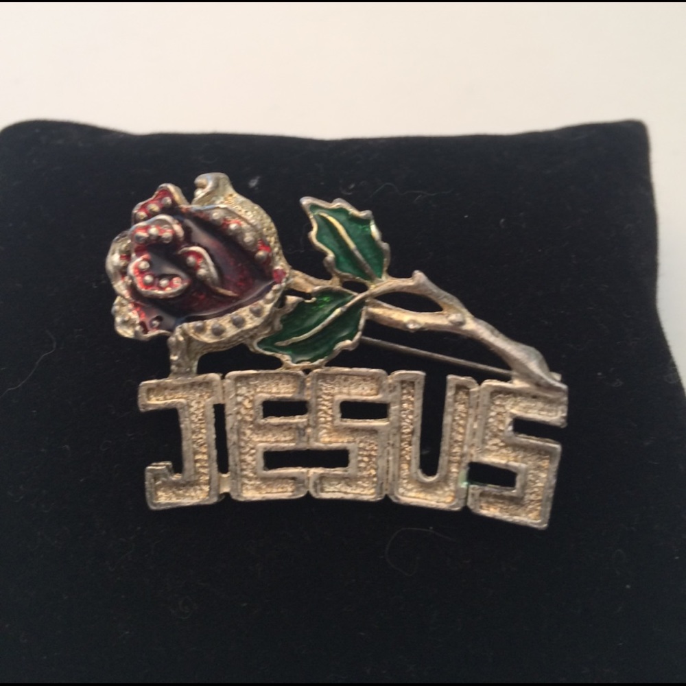 Vintage silver enamel brooche - Picture 1 of 2