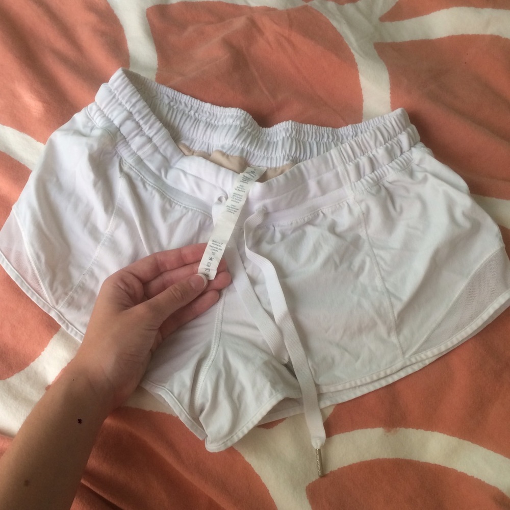 White lululemon hotty hot shorts