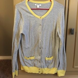 Gray + yellow cardigan