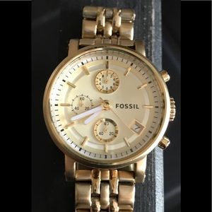Fossil Gold Boyfriend Chronograph Watch