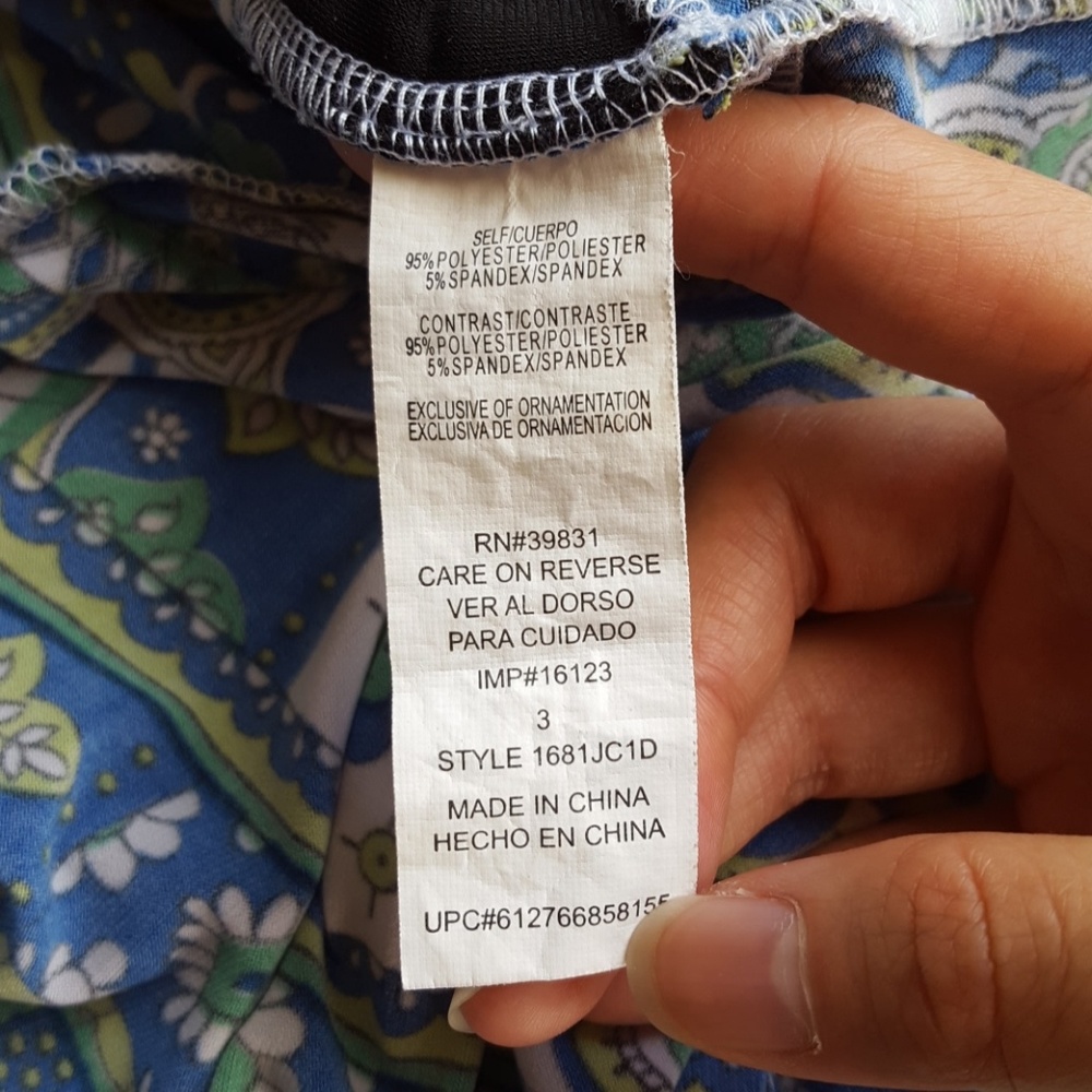 Blue and Green Geometric Dress - Picture 7 of 7