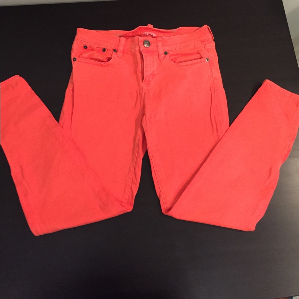 J.Crew salmon Toothpick pants
