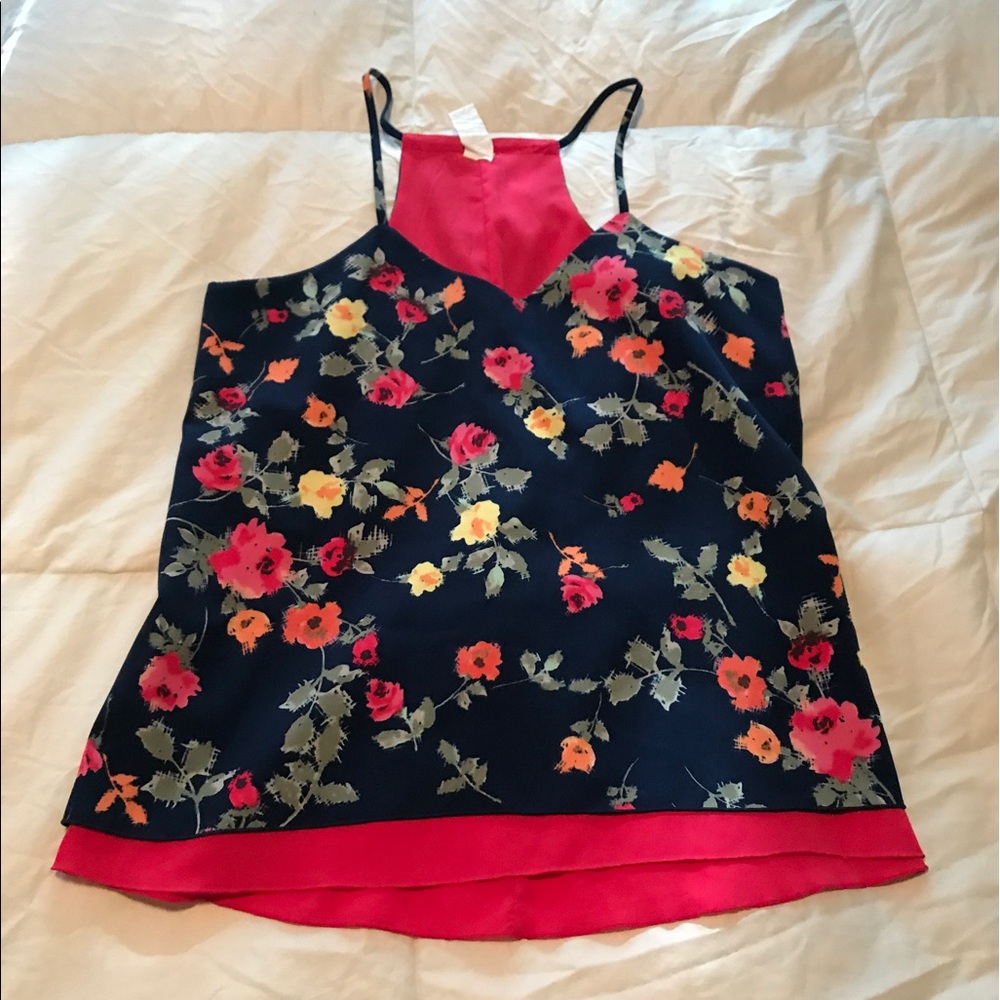 NWOT Reversible Floral tank
