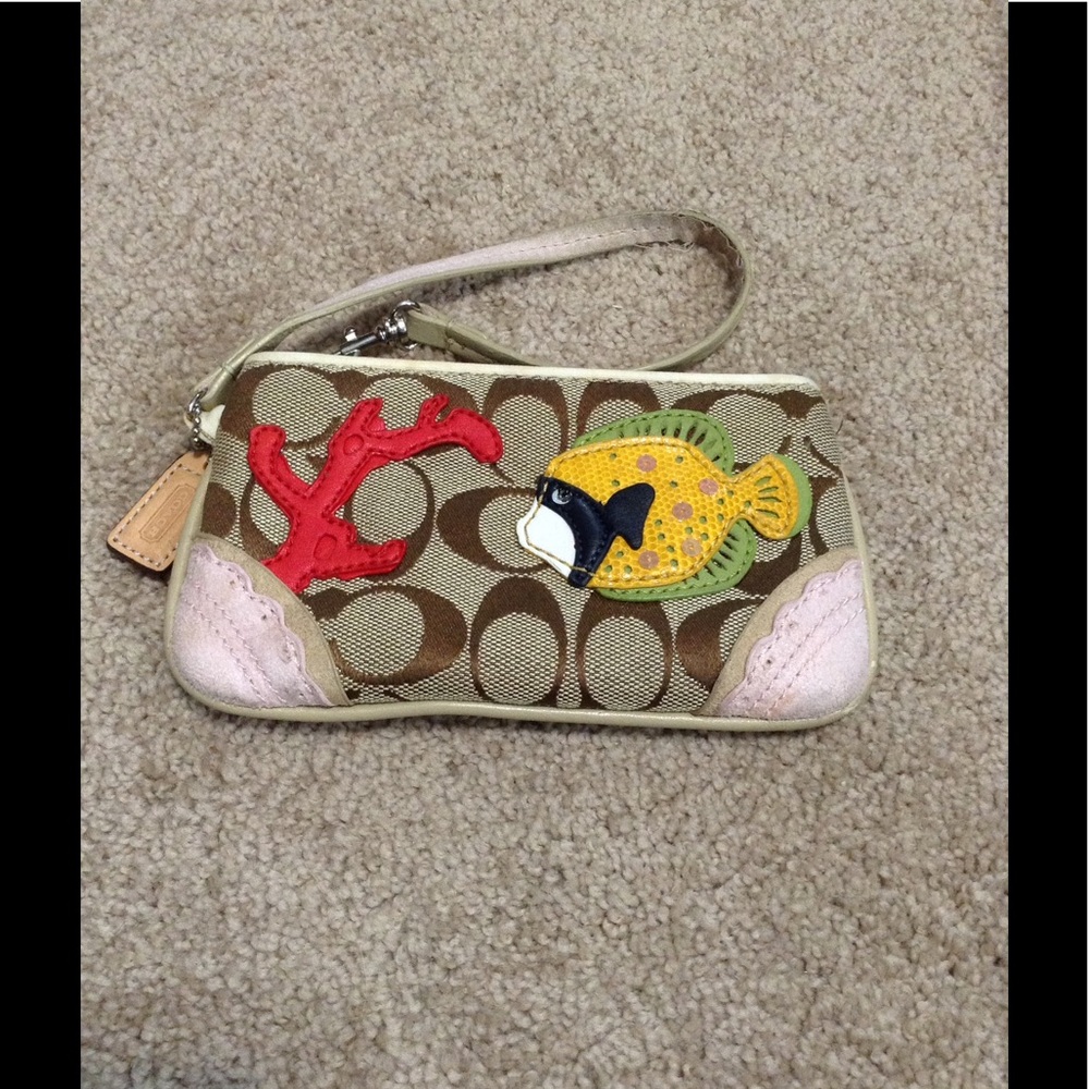 Coach Brown Fish Wristlet