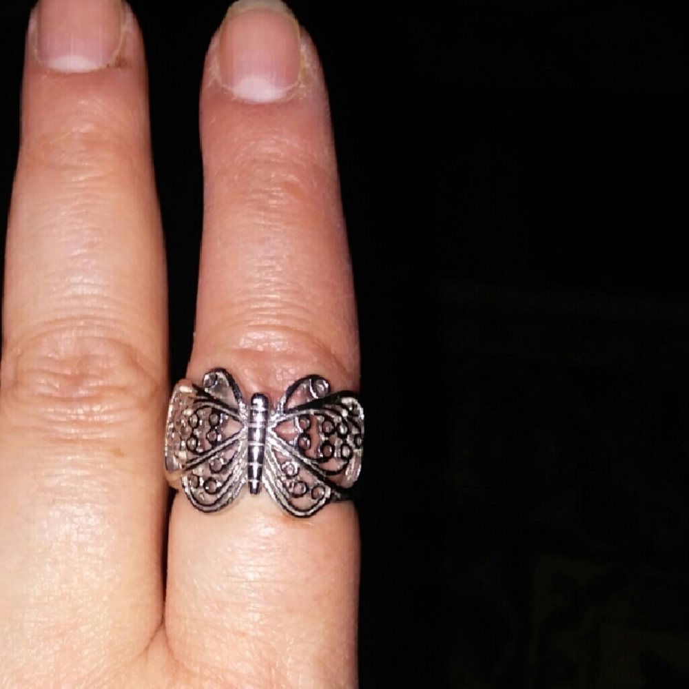 NWOT Stainless Steel butterfly ring