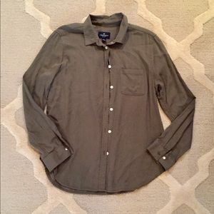 American eagle green button down