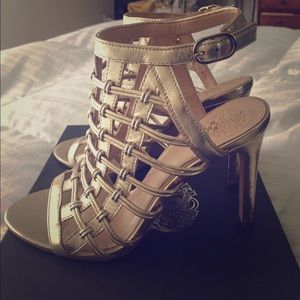 Vince Camuto gold heels