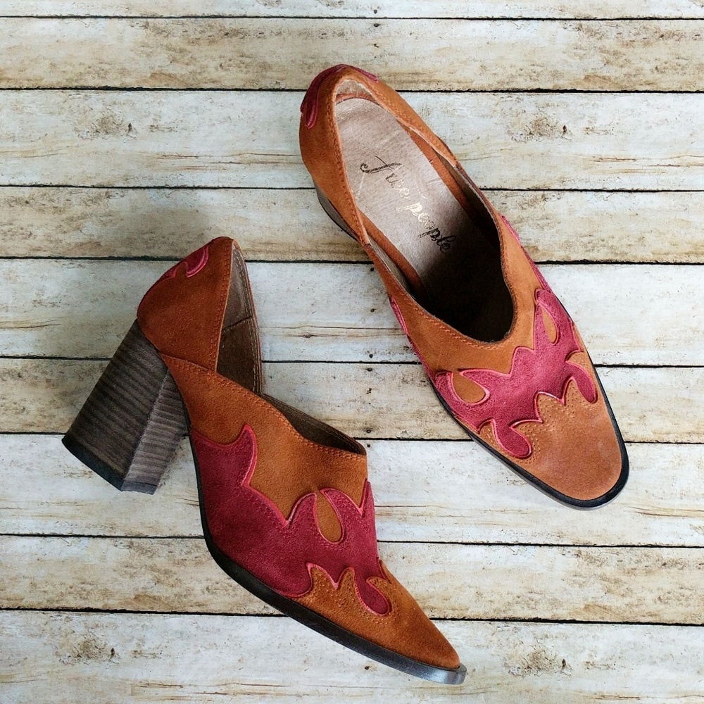 Free People Alamo Western Suede Mule Pumps