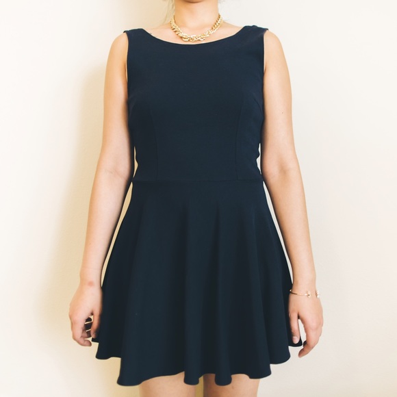 Navy Blue Cocktail Dress - Picture 2 of 3